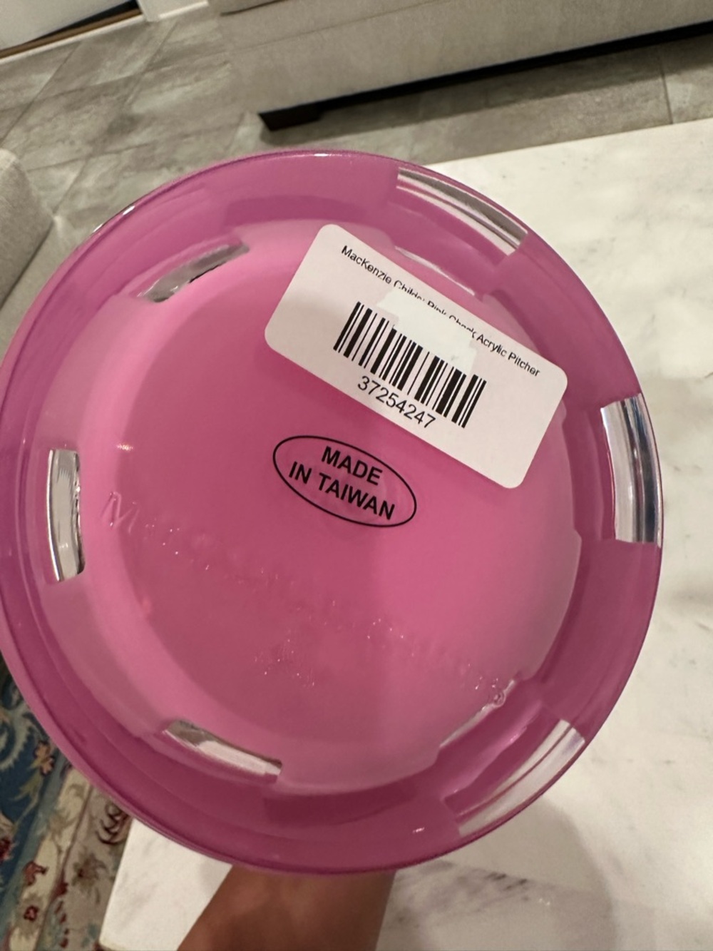 MacKenzie-Childs Pink Check Acrylic Pitcher NWT - Picture 7 of 7